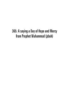 365: a Saying a Day of Hope and Mercy from Prophet Muhammad (Pbuh)