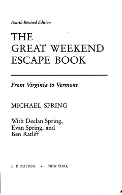 The Great Weekend Escape Book