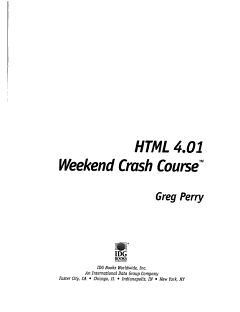 HTML 4.01 Weekend Crash Course