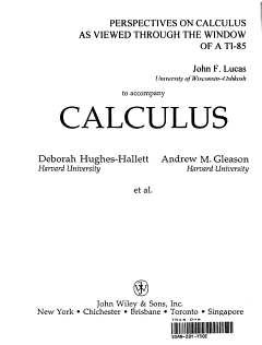 Calculus, Manual for Calculator