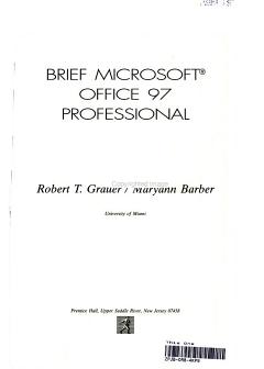 Brief Microsoft Office 97 Professional