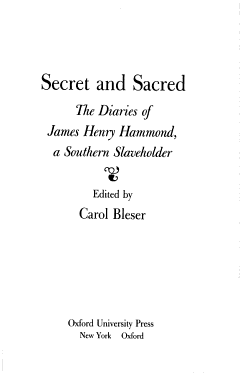 Secret and Sacred