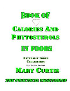 Book Of Calories and Phytosterols In Foods