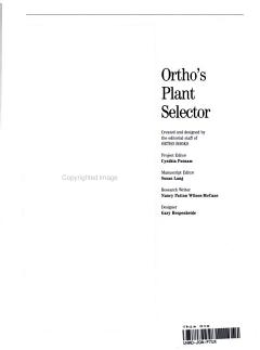 Ortho\'s Plant Selector