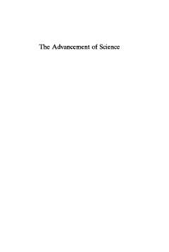 The Advancement of Science : Science without Legend, Objectivity without Illusions