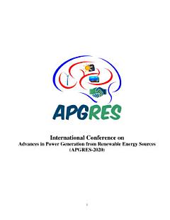 International Conference on Advances in Power Generation from Renewable Energy Sources (APGRES-2020)