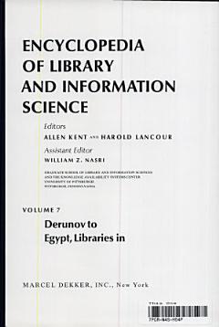 Encyclopedia of Library and Information Science: Volume 7 - Derunov: Konstantin Nikolaevitch