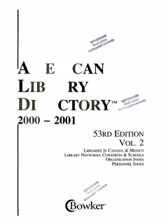 American Library Directory, 2000-2001