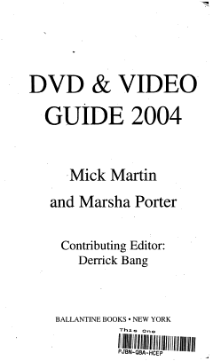 DVD & Video Guide 2004