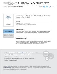 Harmonizing the Process for Establishing Nutrient Reference Values