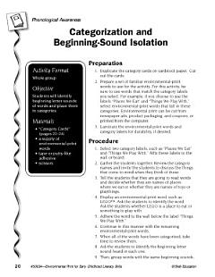 Environmental Print & Phonological Awareness: Beginning-Sound Isolation