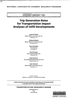 Trip Generation Rates for Transportation Impact Analyses of Infill Developments