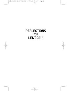 Reflections for Lent 2016