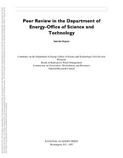 Peer Review in the Department of Energy-Office of Science and Technology