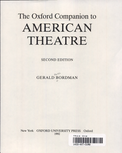 The Oxford Companion to American Theatre