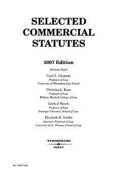 Selected Commercial Statutes