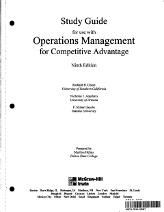 Study Guide for Use with Production and Operations Management