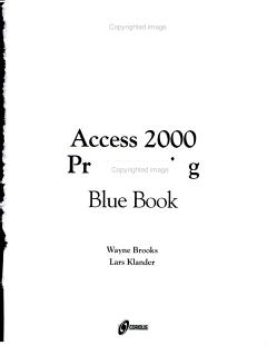 Access 2000 Programming Blue Book