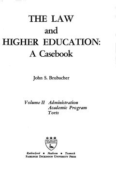 The Law and Higher Education