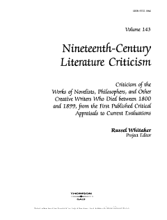 Nineteenth-Century Literature Criticism