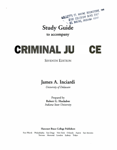 Study Guide for Criminal Justice, 7th Ed