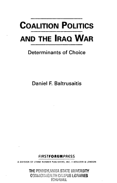 Coalition Politics and the Iraq War