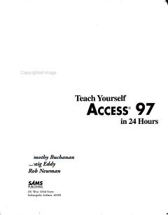 Teach Yourself Access 97 in 24 Hours