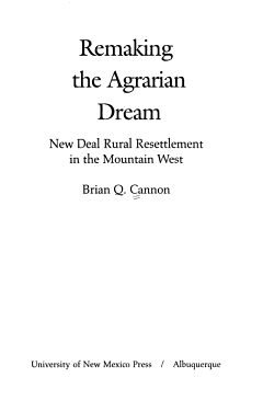 Remaking the Agrarian Dream