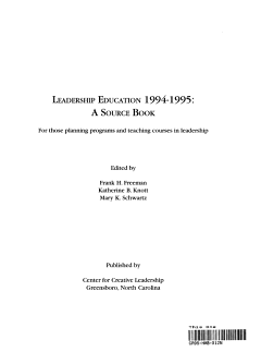 Leadership Education, 1994-1995