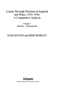 County Borough Elections in England and Wales, 1919-1938