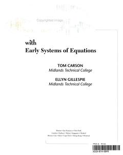 Elementary Algebra with Early Systems of Equations