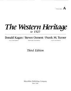 The Western Heritage: to 1527