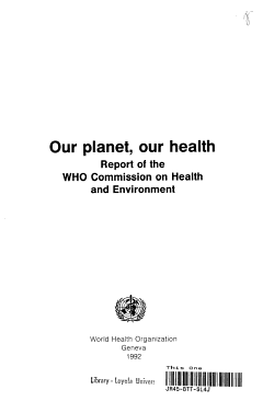 Our Planet, Our Health