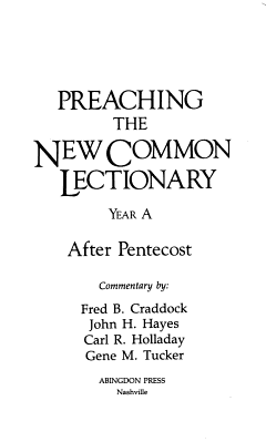 Preaching the New Common Lectionary