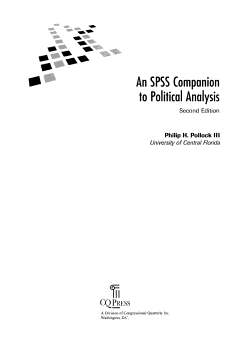 An SPSS Companion to Political Analysis