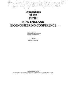 Proceedings of the Fifth New England Bioengineering Conference, April 14-15, 1977, University of New Hampshire, Durham, New Hampshire