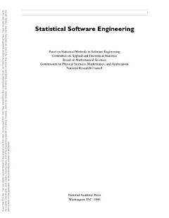 Statistical Software Engineering