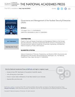 Governance and Management of the Nuclear Security Enterprise