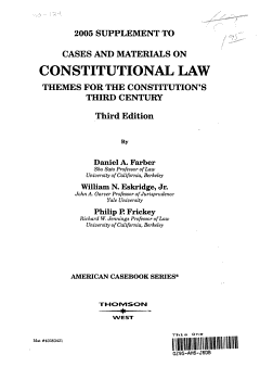 Supplement to Cases and Materials on Constitutional Law