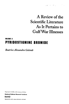 A Review of the Scientific Literature as it Pertains to Gulf War Illnesses: Pyridostigmine bromide