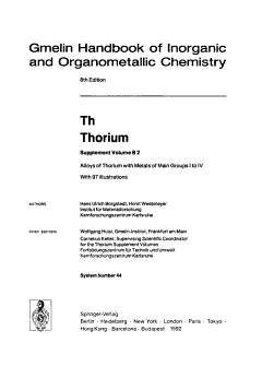 Alloys of Thorium with Metals of Main Groups I to IV