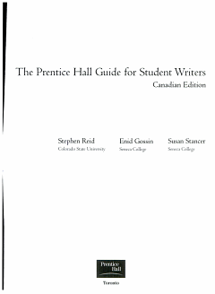 The Prentice Hall Guide for Student Writers