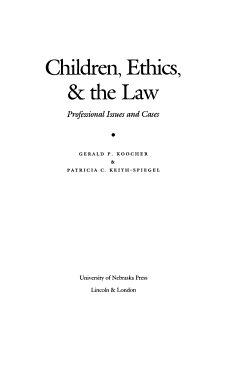 Children, Ethics, and the Law