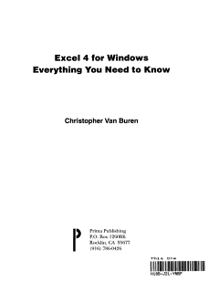 Excel 4 for Windows