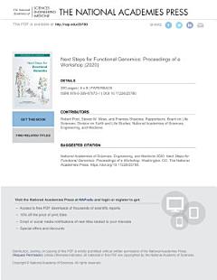 Next Steps for Functional Genomics