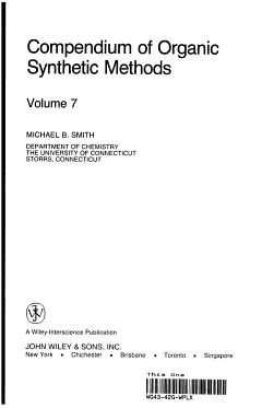 Compendium of Organic Synthetic Methods, Volume 7