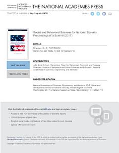 Social and Behavioral Sciences for National Security