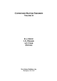 Condensed Matter Theories