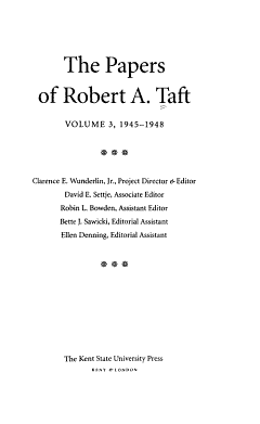 The Papers of Robert A. Taft